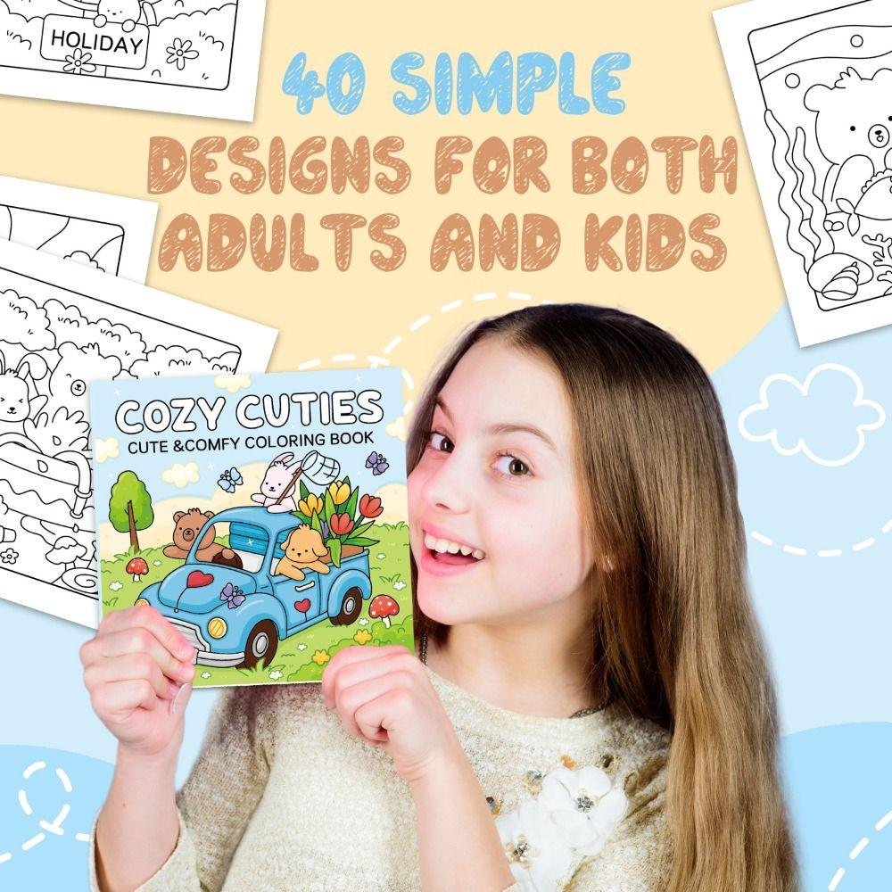 Cute Cartoon Coloring Book GIRL MOMENTS Educational Paperback Stress Relief Painting Gift Doodles Book for Adults And Teens