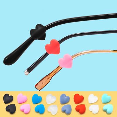 2 пары модных силиконовых противоскользящих заушников в форме сердца для очков, держателей для ушей, держателей для ножек, держателей для ушей, аксессуаров для очков