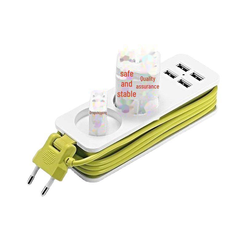 Портативный блок розеток немецкого стандарта с 4 USB-портами