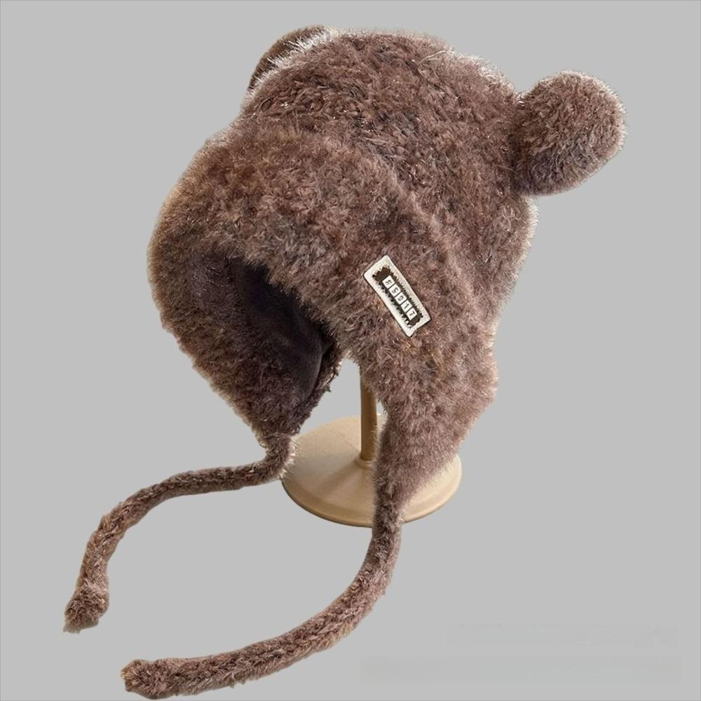 Coldproof Ear Protection Hats Warm Thickened Bear Ears Knitted Hat New Knitted Hat for Outdoor Ski