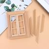 1Set 1:12 Dollhouse Miniature Unpainted Window Frame 6 Panes Of Window Furniture Model Decor Toy Doll House Accessories