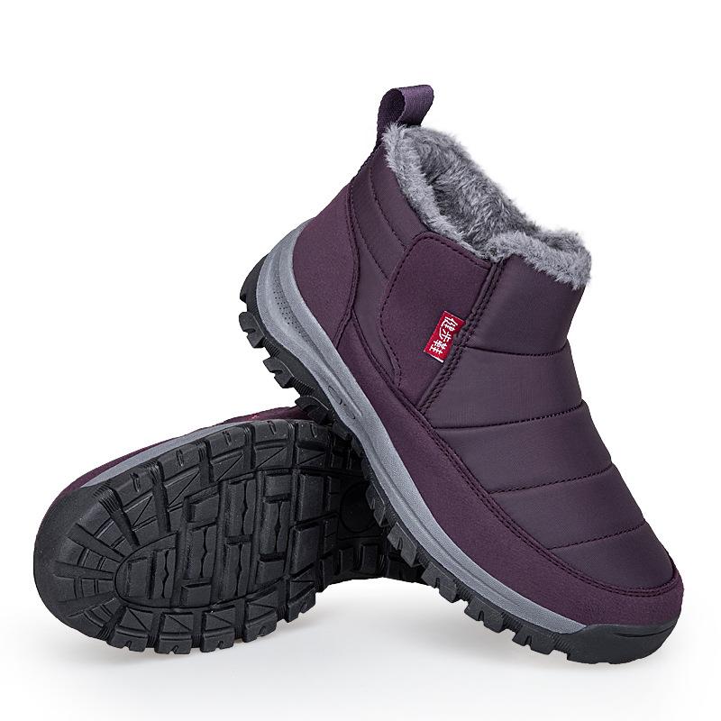 Обувь из хлопка для пожилых женщин, зимние теплые кроссовки из кашемира для пожилых матерей, нескользящие водонепроницаемые зимние ботинки