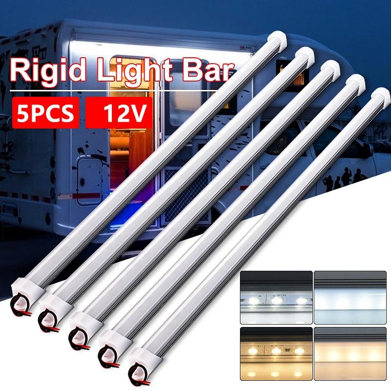 10/5X 12V 30/50CM Interior LED Car Light Bar Rigid Strip Lamp for Van Bus Caravan Display Cabinet Under Counter Closet