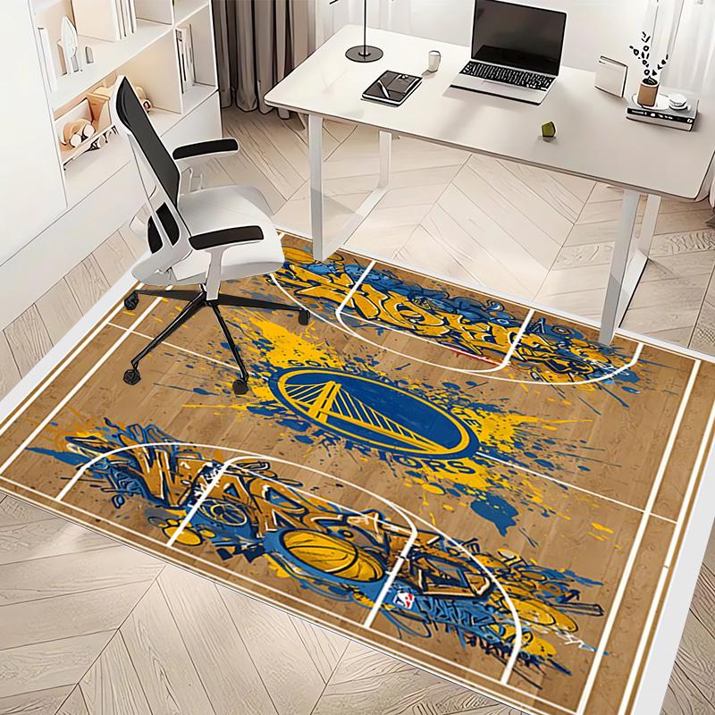 1pc Golden State Warriors logo Print Area Rug - Soft, Washable Non-Slip Indoor Mat, Living Room, Home Office Decorative Rug,Office Decorative