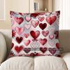 2D Heart-Patterned Cushion Covers For Valentine'S Pattern Cushion Cover Suitable For Sofa Bedroom Car Pillow Cover