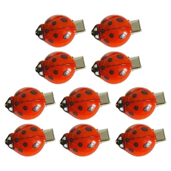 10 шт. Женские заколки для волос Нескользящие зубцы Декор божья коровка Шпильки Челки Пучки Косы Многоцелевая укладка