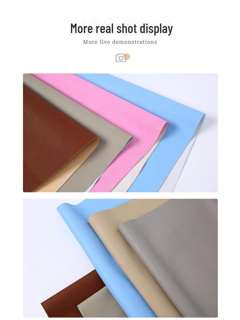 PU Faux Cowhide Grain Yoga Mat Fabric: 0.65mm Microfiber with Absorbent, Breathable Velvet Lining