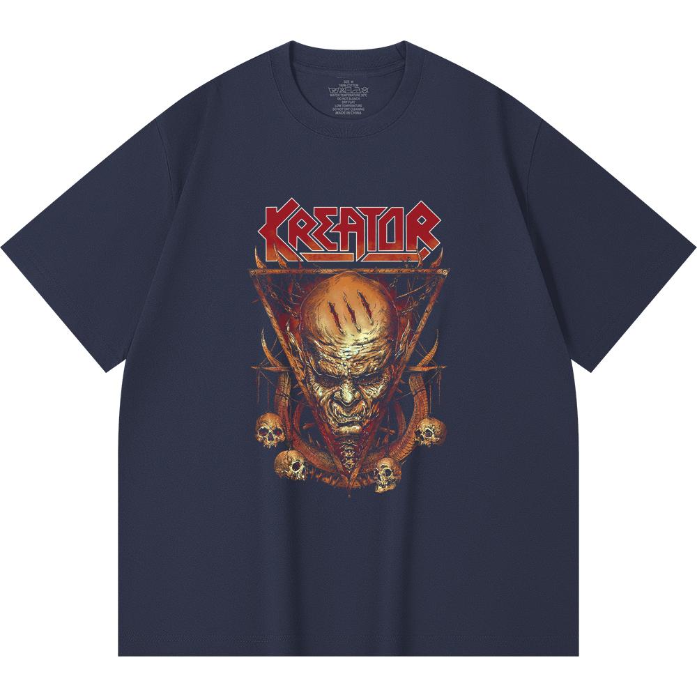 Хлопковая футболка плотностью 230 г/м² 100% Хлопок Heavy Metal Футболка с принтом рок-группы Популярная музыка Унисекс Тяжелая хлопковая футболка