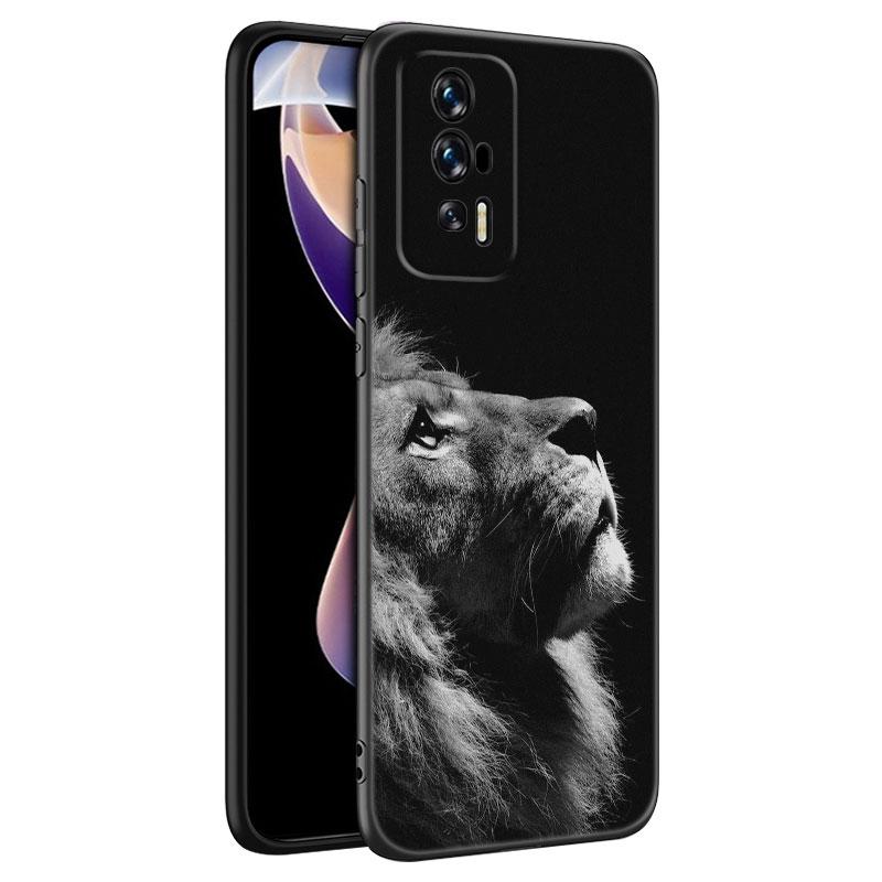 Силиконовый чехол для телефона Animal Lion Black для Xiaomi Redmi 7A 8A 9A 10A 11A 9C 10C 12C 13C 11 Prime A1 A2 Plus 12 4G Note 9T 12R