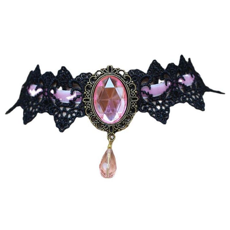Gothic Retro Punk Lace Choker Necklace for Women