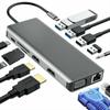 12 In 1 Docking Station Type C To Dual HDMI-compatible RJ45 USB 3.0 VGA Gigabit Adapter