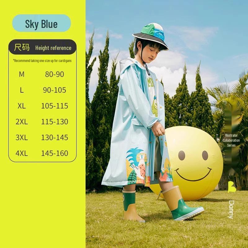 Большой детский дождевик для девочек и мальчиков, возраст 8 лет, цельное пончо с местом для рюкзака, для школы, дождестойкий.