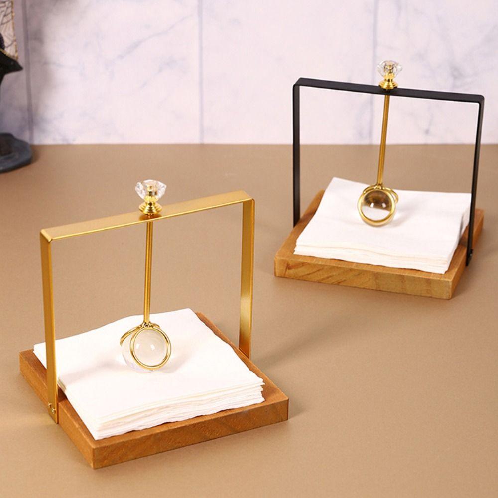 Creative Tabletop Tissue Rack Light Luxury Napkin Dispenser Practical Metal Napkin Holder  Party