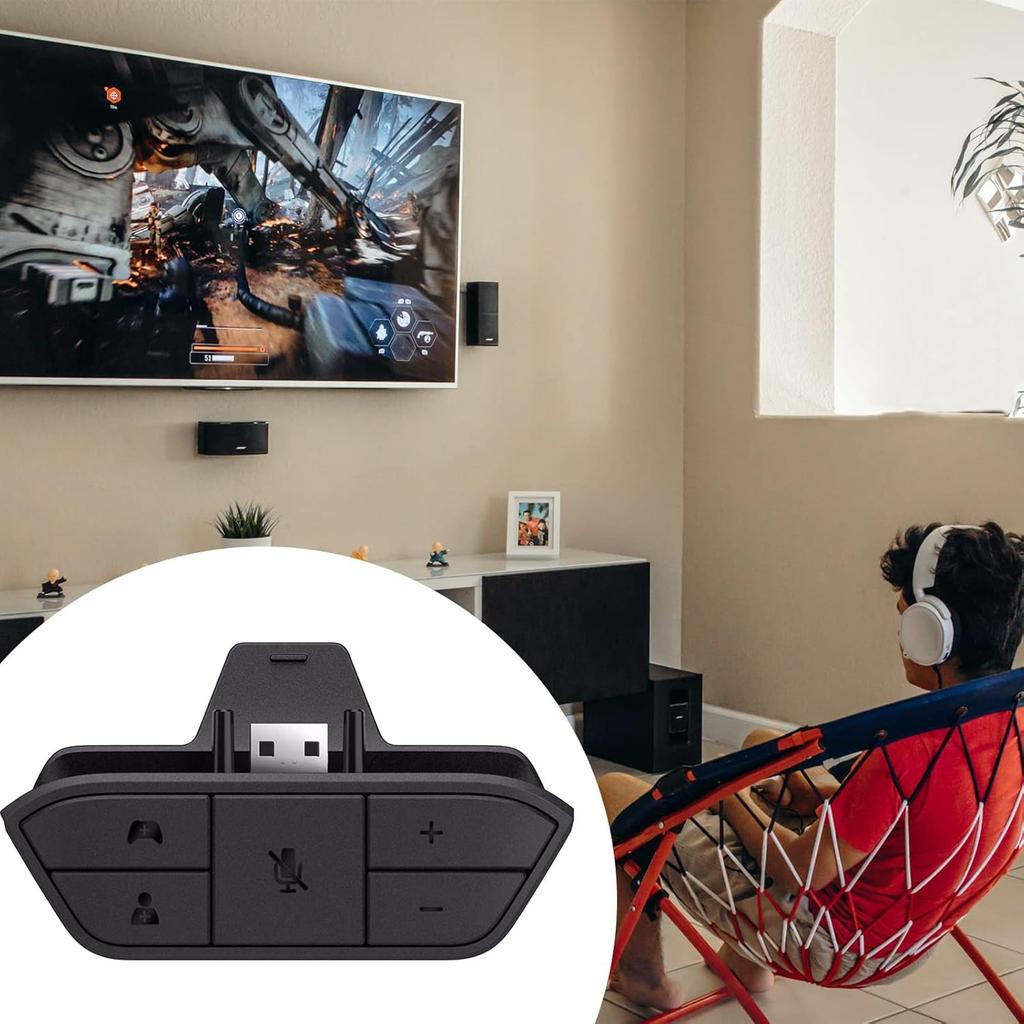 Адаптер стереогарнитуры для контроллера Xbox One и Xbox Series X|S, адаптер для наушников, регулировка громкости, микрофона, баланса звука (Голосовой чат и игровой звук)