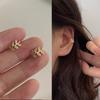 Gold Crystal Leaf Clip Earring For Women Without Piercing Puck Rock Vintage Ear Cuff Wrap Girls Jewerly Gifts