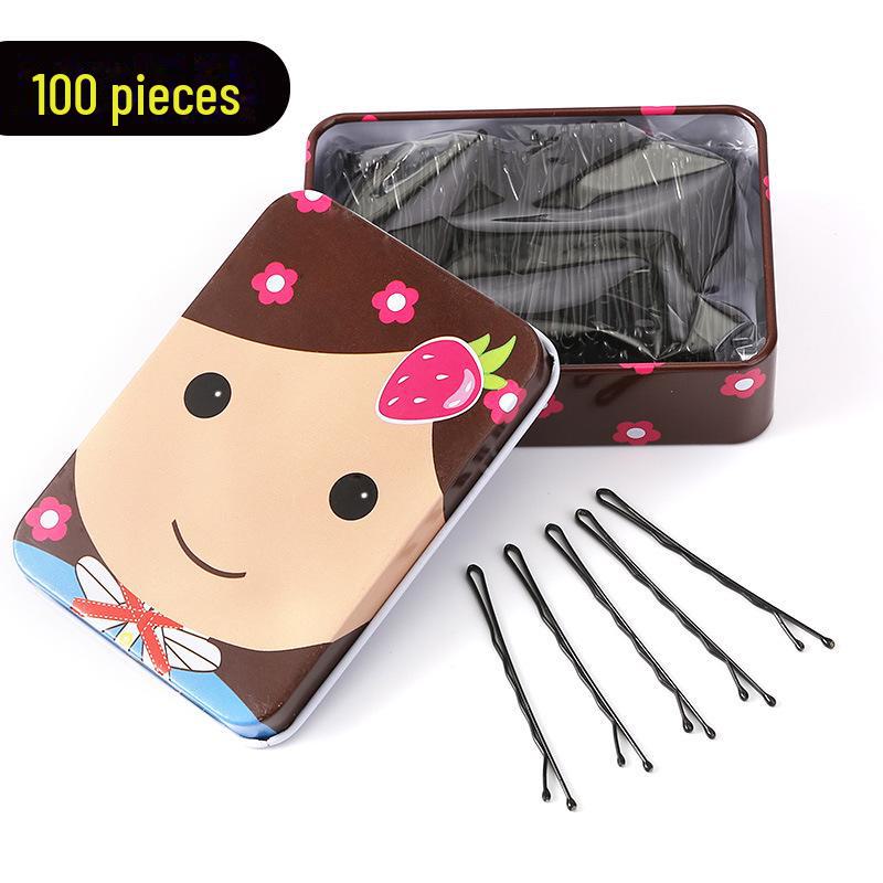 Одинарная черная шпилька-зажим для челок и высоких причесок