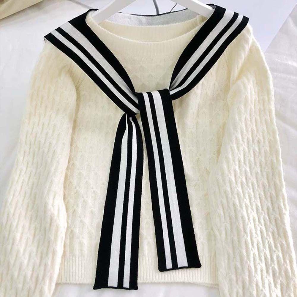 Лоскутный черно-белый шарф, солнцезащитный, шерстяной, шарфы, блузка, плечи, ложный воротник, осень/зима