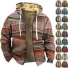 Men's Retro Print Jacket Men's Spring And Autumn Casual Trend Zipper Hooded Jacket