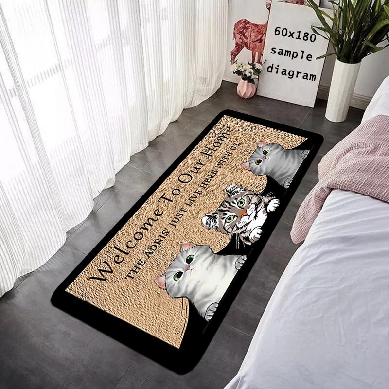 Doormat German Shepherd DogFlannel Floor Mat  Cute Dogs Cats Indoor Foot Rug Fluffy Bedside Mats Corridor Carpet Balcony Decor