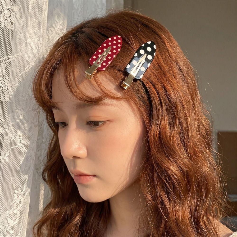 Black White Polka Dot Hair Clip Wave Point Side Clip Temperament Acetate Seamless Hairpin Work