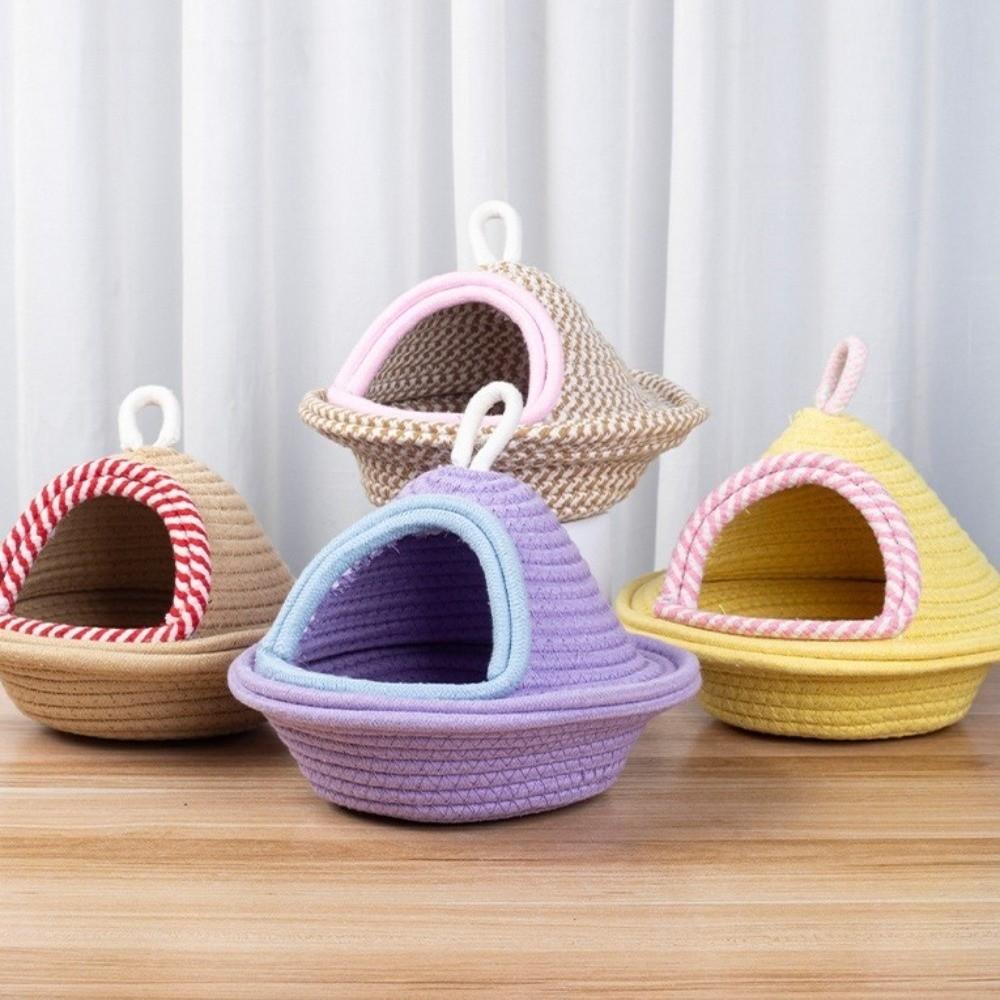 Windproof Parrot Hammock Handmade Weave Bird Hanging Bed Parrot Bed House  All Season