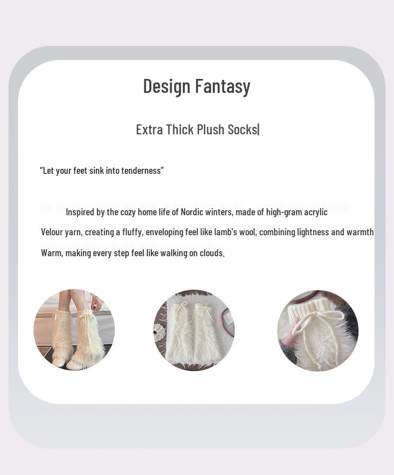 Женские меховые гетры на шнуровке - Толстые, плюшевые, в стиле Y2K для осени/зимы