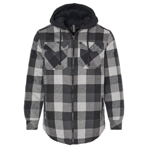 Burnside Mens Flannel Sherpa Lined Hoodie