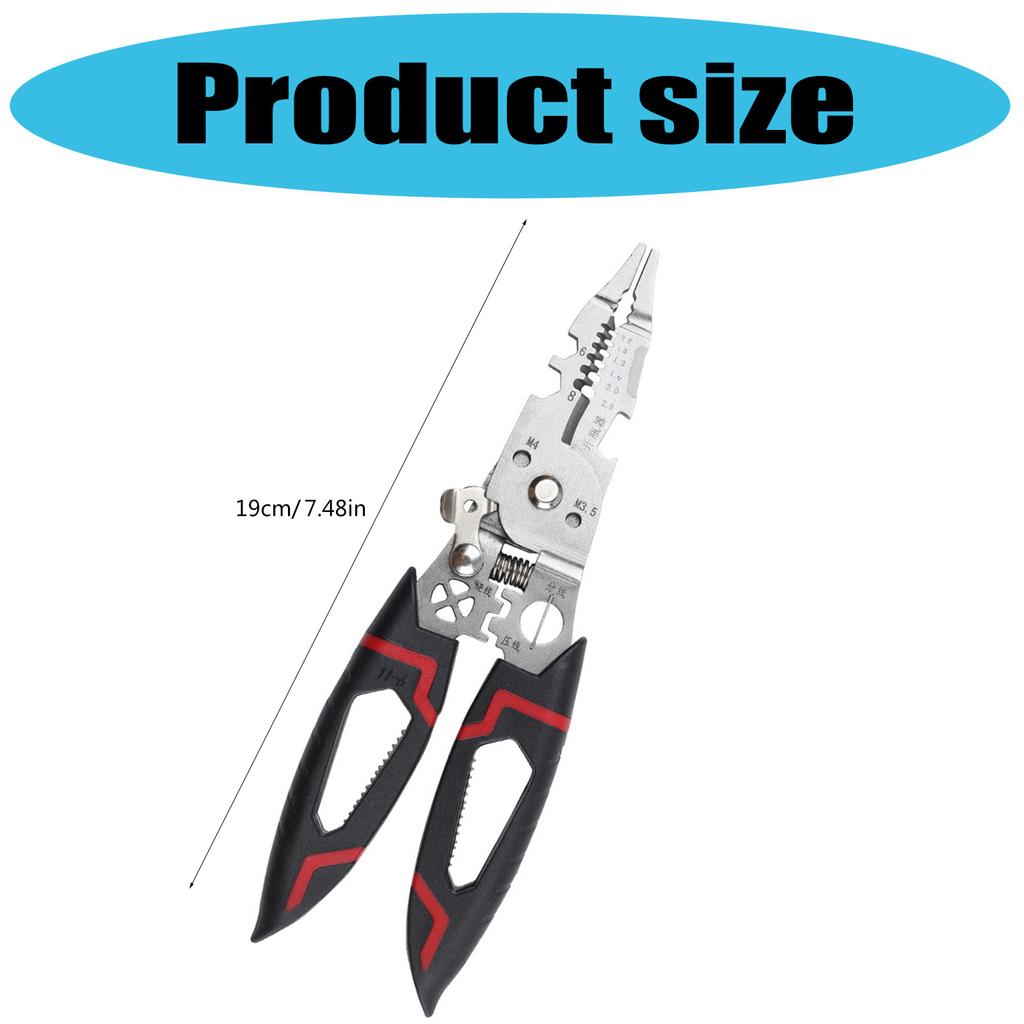 Professional 6Inch MultiFunctional Wire Stripper Crimper Cable Cutter Tool For Electrical Work And Cable Stripping