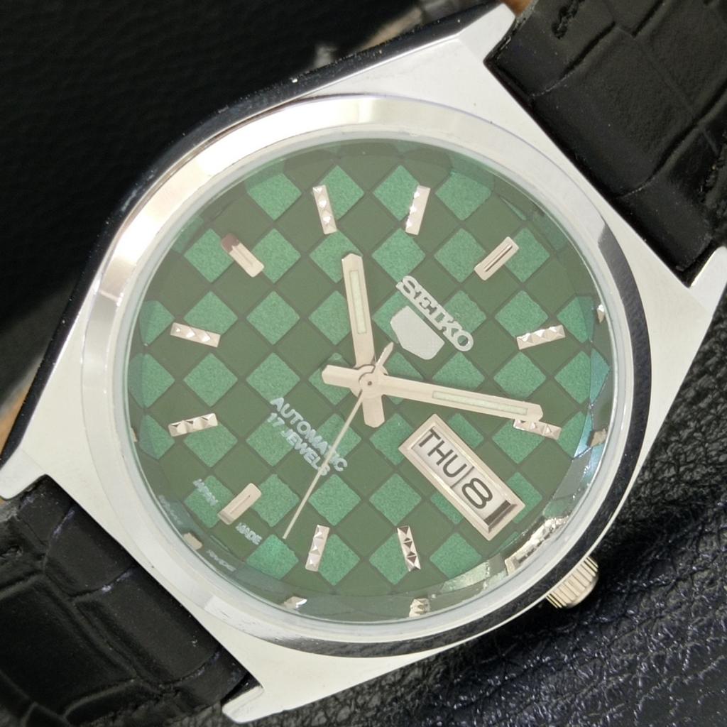 ЯПОНСКИЕ МУЖСКИЕ АВТОМАТИЧЕСКИЕ ЧАСЫ SEIKO 5 6309A ВОССТАНОВЛЕННЫЕ ЗЕЛЕНЫЙ ЦВЕТ ЦИФЕРБЛАТ a440211-4
