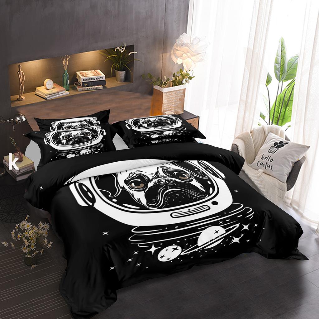 Pug Dog Duvet Cover King Queen Size Funny Pet Puppy Bedding Set For Kids Teens Adults Animal Cute Expression 2/3pcs Quilt Cover