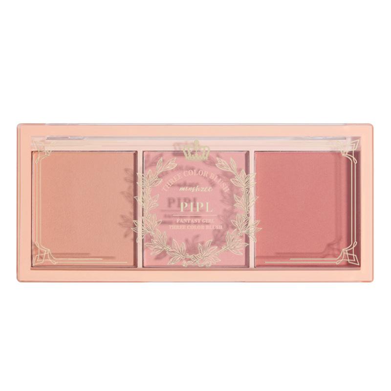 Трехцветная матовая палетка румян Nude Pink Пудра для макияжа Многофункциональный контур для щек Доступная повседневная косметика для студентов