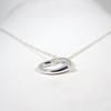 Pre-owned Tiffany & Co. silver 925 open heart pendant necklace j56-5