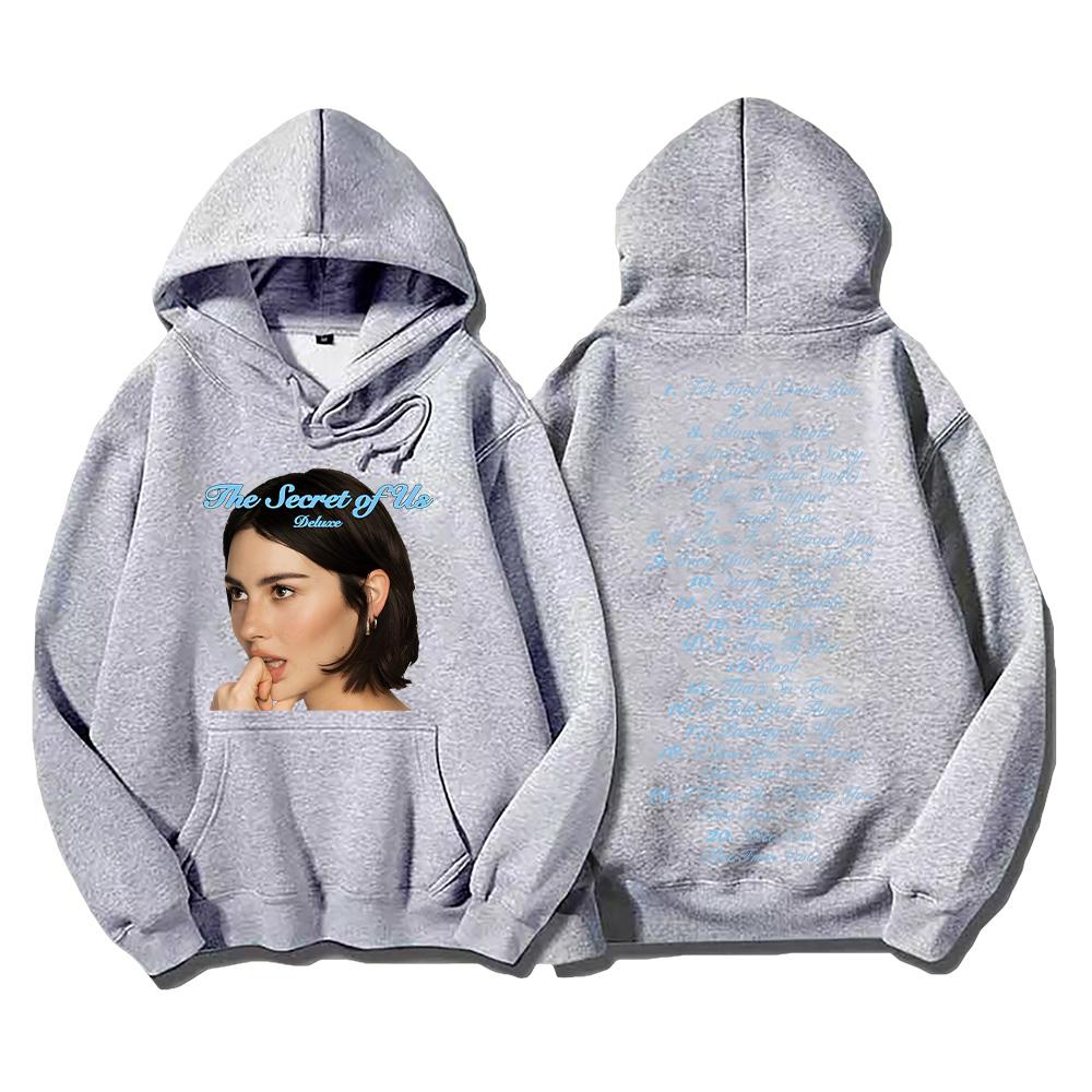 Грейси Абрамс Новая песня The Secret of Us Deluxe Hoodie Креативные тенденции Толстовка Мода Универсальный пуловер Женщины Мужчины Hoody