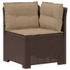 4 Seater Garden Sofa with Cushions Rattan Look PP Brown