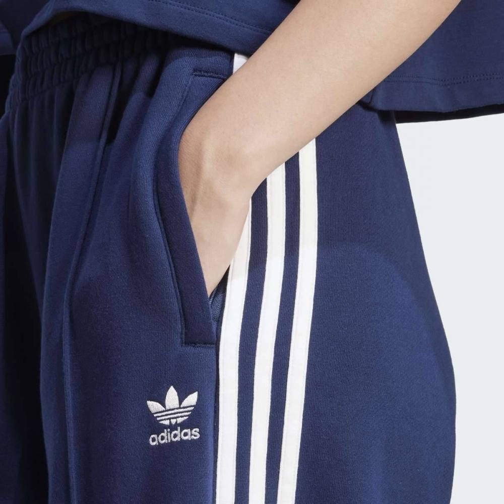 Adidas Unisex Loose French Terry Wide Leg Pants Navy Jc5765