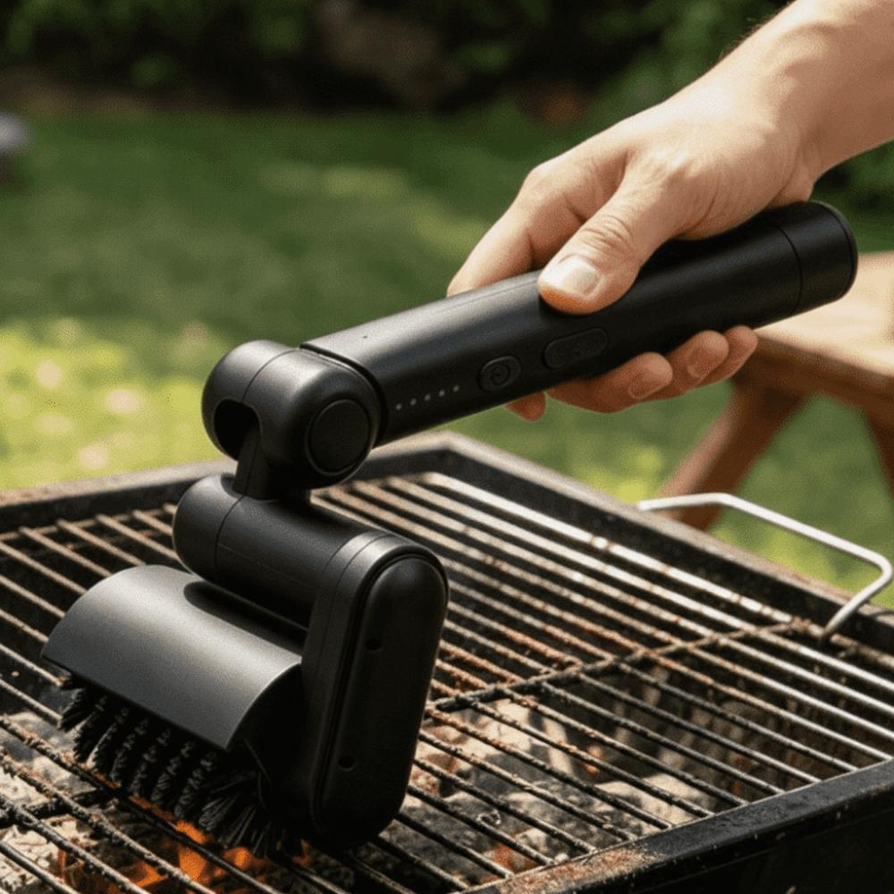Efficient Electric Grill Brush Detachable Barbecue Cleaner Tools Grill Cleaning Brush  Camping