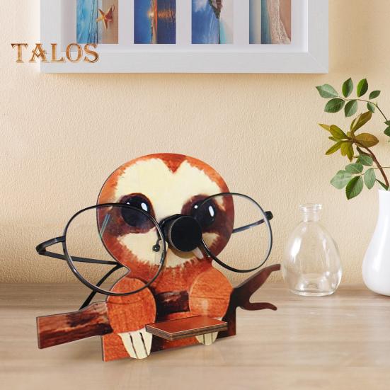 Деревянная подставка для очков в виде животных, расписанный вручную держатель для очков, декоративный держатель для очков в форме животных для всех размеров очков