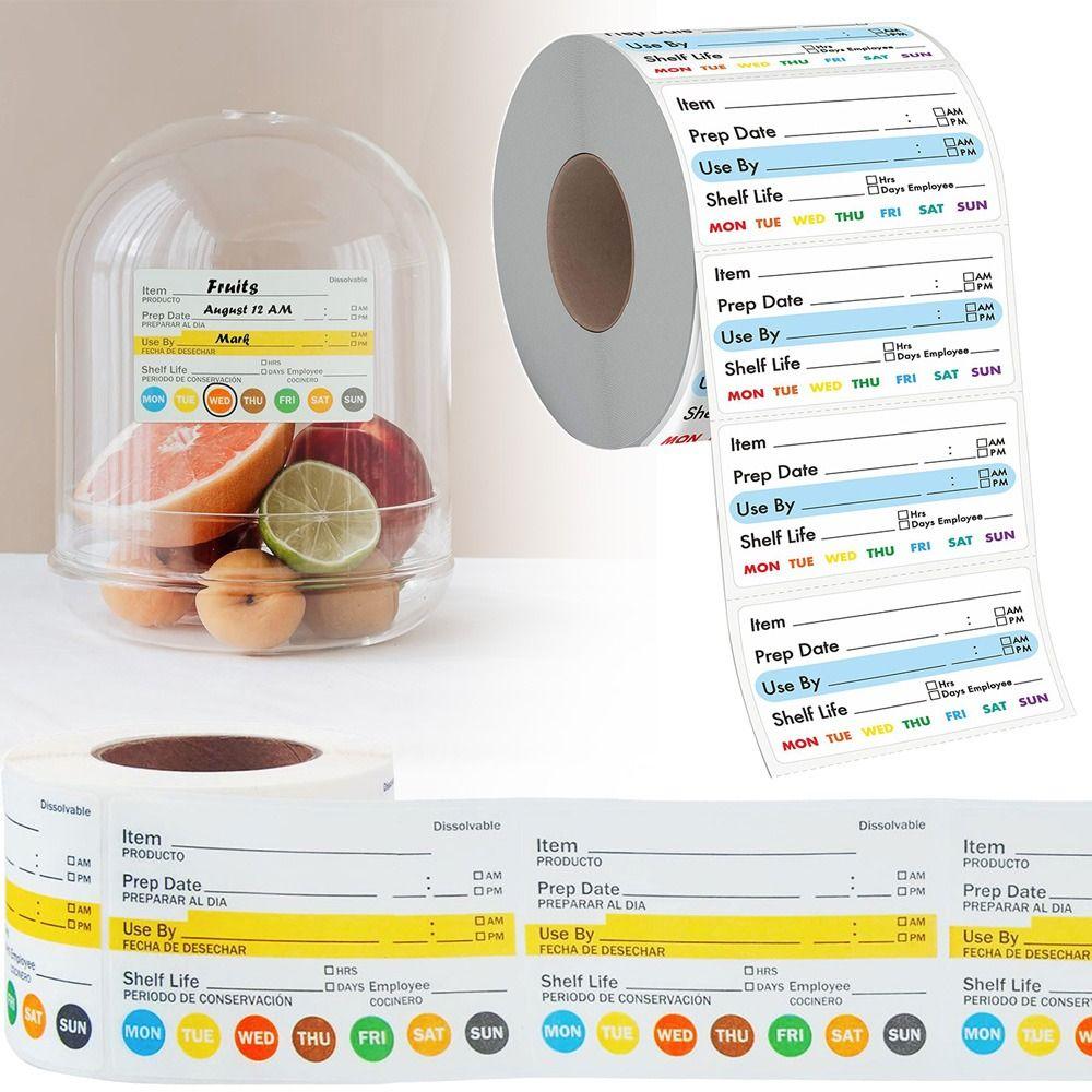 250/300PCS Food Date Labels Self-adhesive Refridge Organization Labels for Food Containers