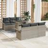 VidaXL 7-Piece Garden Sofa Set with Light Grey Cushions In Poly Rattan 3348208