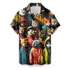 Unisex Animal Dragon Leopard Cat Graphic Hawaiian Shirts Fashion 3D Printed Shirts Tops Summer Short Sleeves Men Women Blouse Shirt