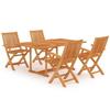 VidaXL 5-piece Garden Dining Set, Solid Teak Wood