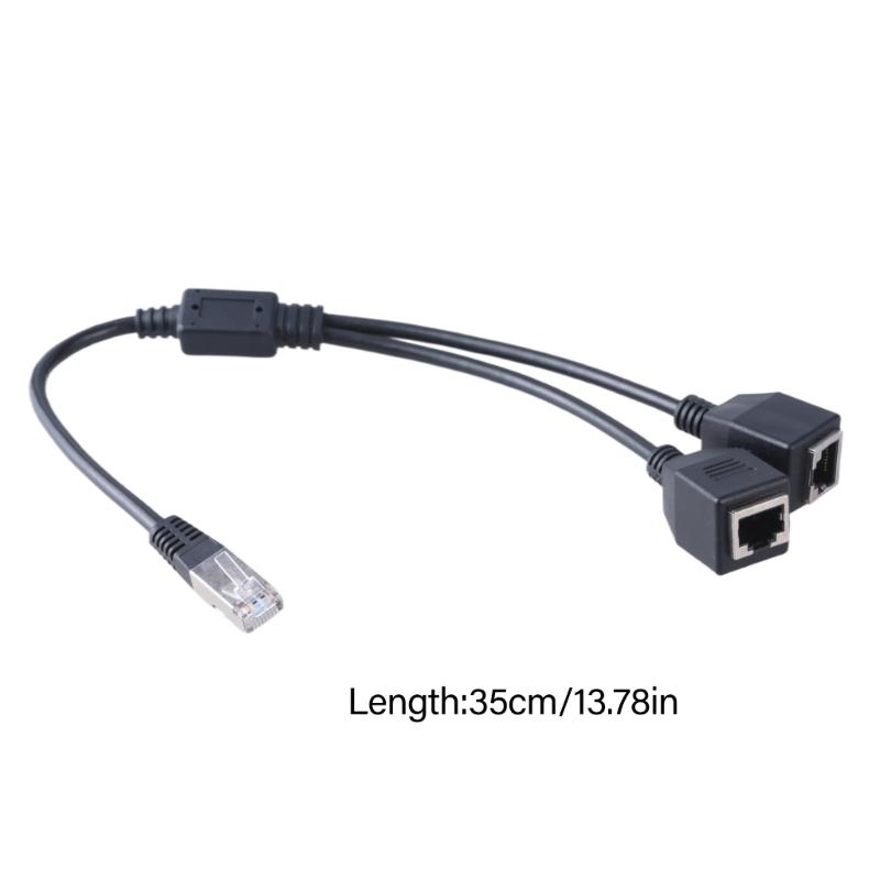 Разветвитель Ethernet RJ45 1штекер на 2 гнезда, адаптер-кабель разветвителя Ethernet для локальной сети, удлинительный кабель Ethernet 35 см/13,78 дюйма