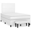 Box Spring Bed with Mattress White 120 x 200 cm Faux Leather
