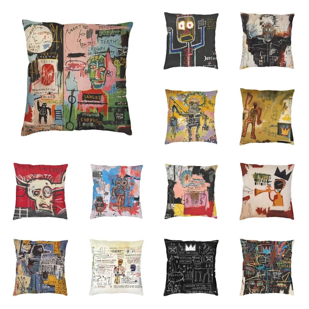 New Street Graffiti Cushion Cover Polyester Throw Pillow Case for Sofa Square Pillowcase Home Decorative 45x45cm 18x18Inch