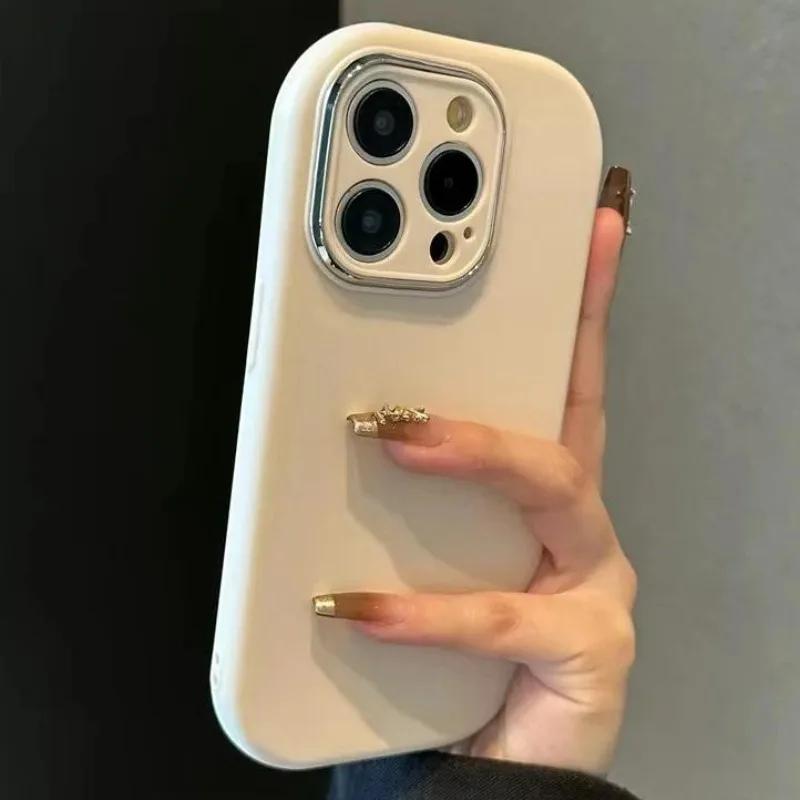 Роскошный Милый Мягкий Силиконовый Чехол Конфетного Цвета Для iPhone 17 11 12 13 14 15 16 Pro Max Plus Ударопрочный Бампер Задние Чехлы Обложка