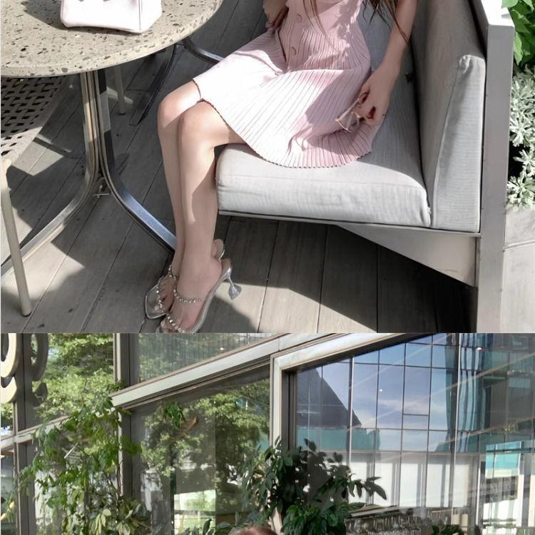 Элегантное платье-майка без рукавов из ледяного шелка с облегающим кроем для женщин