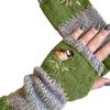 Женские перчатки осень-зима с вышивкой птицы, вязаные митенки с цветовыми блоками