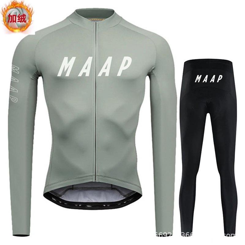 2026 Winter Fleece Cycling Suit Autumn and Winter Cycling Suit Long Sleeve Suit Road Bike Warm Fleece Thickened