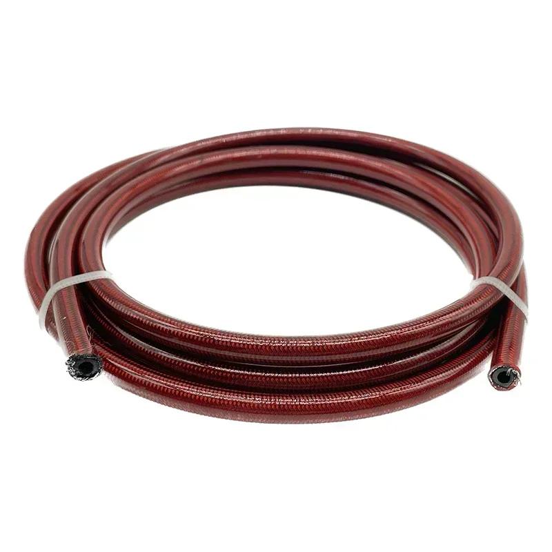 5m/16ft AN3 Stainless Steel Braided Motorcycle Hydraulic Brake Line Nylon Clutch Oil Fuel Hose Tube Pipe Dirt Bike ATV Moped