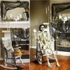 House Warning Halloween Gauze DIY Bar Ghost House Gauze Scary Ragged Cloth  Layout